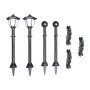 Lámparas solares 4 uds con valla de cadena y postes de vidaXL, Iluminación de exterior - Ref: Foro24-277119, Precio: 62,18 €,...