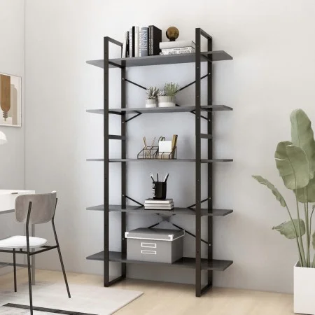 5-level gray engineered wood shelf 100x30x175 cm by vidaXL, Bookcases and shelves - Ref: Foro24-3082000, Price: 96,51 €, Disc...