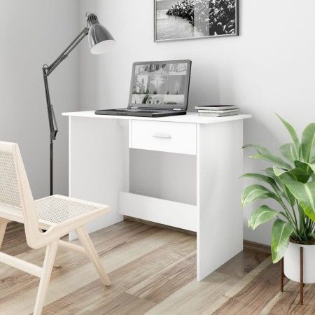 Weißer Sperrholzschreibtisch 100x50x76 cm von vidaXL, Schreibtische - Ref: Foro24-800549, Preis: 59,51 €, Rabatt: %