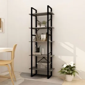 Estantería 5 niveles madera de pino gris 60x30x175 cm by vidaXL, Bookcases and shelves - Ref: Foro24-3081985, Price: 102,96 €...