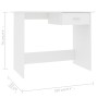 Weißer Sperrholzschreibtisch 100x50x76 cm von vidaXL, Schreibtische - Ref: Foro24-800549, Preis: 59,51 €, Rabatt: %