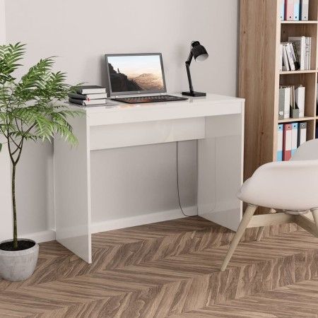Schreibtisch aus glänzend weißem Sperrholz, 90 x 40 x 72 cm von vidaXL, Schreibtische - Ref: Foro24-800384, Preis: 48,69 €, R...