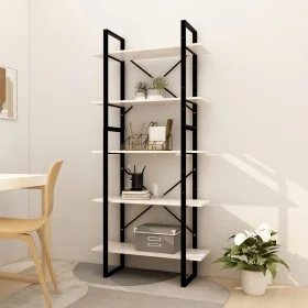 5-tier white pine wood shelf 80x30x175 cm by vidaXL, Bookcases and shelves - Ref: Foro24-3081994, Price: 118,04 €, Discount: %