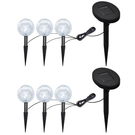 LED garden lamps with anchors and solar panels 6 pcs by vidaXL, Outdoor lighting - Ref: Foro24-277121, Price: 49,65 €, Discou...