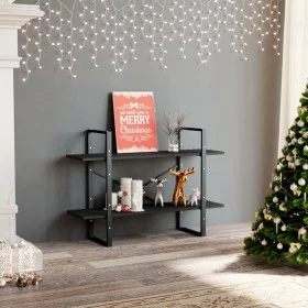 2-level gray plywood shelf 100x30x70 cm by vidaXL, Bookcases and shelves - Ref: Foro24-806469, Price: 35,04 €, Discount: %