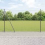 Reja con postes Gris 1.6 x 10 m Acero