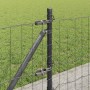 Reja con postes Gris 0.6 x 25 m Acero