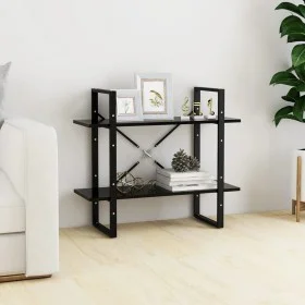 2-level black plywood shelf 80x30x70 cm by vidaXL, Bookcases and shelves - Ref: Foro24-806448, Price: 32,54 €, Discount: %