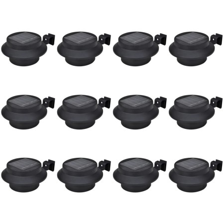Solarlampen für Außenzaun 12 Stk. LED schwarz von vidaXL, Außenbeleuchtung - Ref: Foro24-277122, Preis: 77,56 €, Rabatt: %