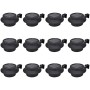 Lámparas solares para valla exterior 12 uds LED negro