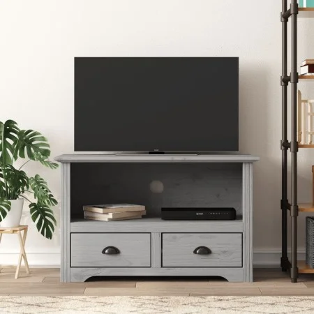 TV-Möbel mit 2 Schubladen BODO aus grauem Kiefernholz 91,5x44,5x56 cm. von vidaXL, TV-Möbel - Ref: Foro24-355076, Preis: 102,...