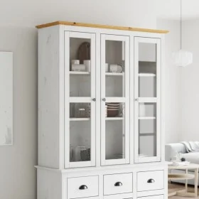 Kleiderschrank mit Glastüren BODO Kiefernholz weiß braun von vidaXL, Sideboards - Ref: Foro24-355078, Preis: 276,97 €, Rabatt: %