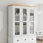 Kleiderschrank mit Glastüren BODO Kiefernholz weiß braun von vidaXL, Sideboards - Ref: Foro24-355078, Preis: 276,97 €, Rabatt: %