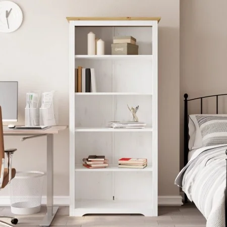 BODO bookcase 5 shelves solid brown pine wood 80x38x180 cm by vidaXL, Bookcases and shelves - Ref: Foro24-355081, Price: 169,...