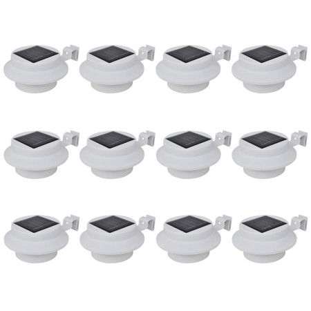 Lámparas solares para valla exterior 12 uds LED negro de vidaXL, Iluminación de exterior - Ref: Foro24-277123, Precio: 69,84 €