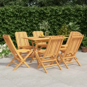 Garden dining set 7 pieces solid teak wood by vidaXL, Garden sets - Ref: Foro24-3155004, Price: 626,47 €, Discount: %