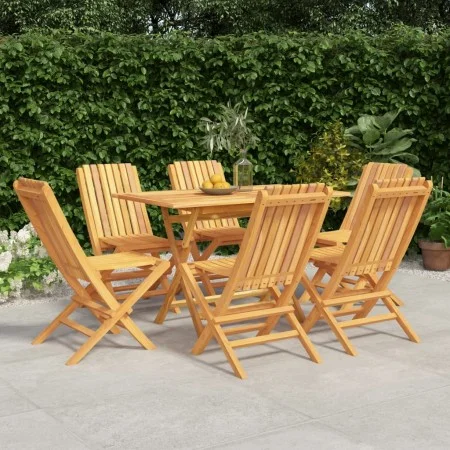 Juego de comedor de jardín 7 piezas madera maciza de teca de vidaXL, Conjuntos de jardín - Ref: Foro24-3155004, Precio: 626,7...