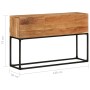 Mesa consola de madera maciza de acacia 120x30x75 cm