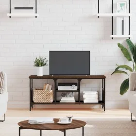 Mueble TV hierro madera contrachapada roble marrón 100x35x45 cm de vidaXL, Muebles TV - Ref: Foro24-831802, Precio: 50,13 €, ...