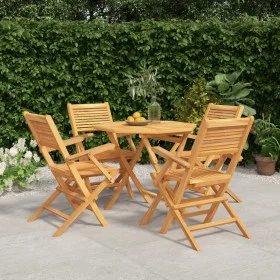5-piece garden dining set solid teak wood by vidaXL, Garden sets - Ref: Foro24-3155032, Price: 378,54 €, Discount: %