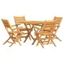 Juego de comedor para jardín 5 piezas madera maciza de teca de vidaXL, Conjuntos de jardín - Ref: Foro24-3155032, Precio: 379...
