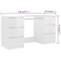 Schreibtisch aus glänzend weißem Sperrholz, 140 x 50 x 77 cm von vidaXL, Schreibtische - Ref: Foro24-800816, Preis: 227,38 €,...