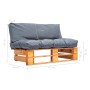 Garden sofa made of pallets with gray cushions and pine wood. by vidaXL, Outdoor sofas - Ref: Foro24-277444, Price: 129,82 €,...