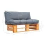 Garden sofa made of pallets with gray cushions and pine wood. by vidaXL, Outdoor sofas - Ref: Foro24-277444, Price: 122,42 €,...