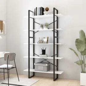 Regal 5-stufiges Regal aus weißem Ingenieurholz 100x30x175 cm von vidaXL, Bücherregale und Regale - Ref: Foro24-3081998, Prei...