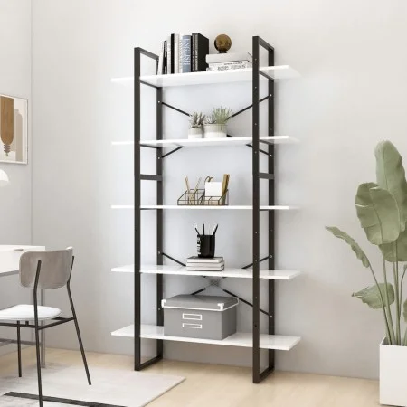 Regal 5-stufiges Regal aus weißem Ingenieurholz 100x30x175 cm von vidaXL, Bücherregale und Regale - Ref: Foro24-3081998, Prei...