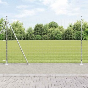 Reja con postes Plateado 1.6 x 10 m Acero