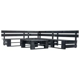 Set de muebles de jardín de palets 4 piezas madera negro de vidaXL, Conjuntos de jardín - Ref: Foro24-277420, Precio: 248,29 ...