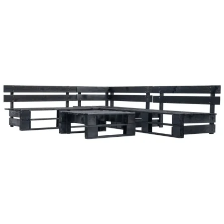 Set de muebles de jardín de palets 4 piezas madera negro de vidaXL, Conjuntos de jardín - Ref: Foro24-277420, Precio: 248,29 ...