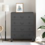 Cajonera metálica de estilo industrial 78x40x93 cm negro