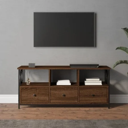 TV-Schrank aus Eisen, braunes Eichensperrholz, 102 x 33 x 45 cm von vidaXL, TV-Möbel - Ref: Foro24-831792, Preis: 76,81 €, Ra...