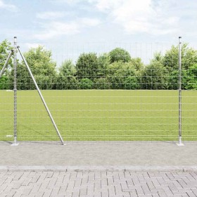Reja con postes Plateado 1.4 x 10 m Acero