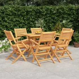 Garden dining set 7 pieces solid teak wood by vidaXL, Garden sets - Ref: Foro24-3155014, Price: 552,58 €, Discount: %