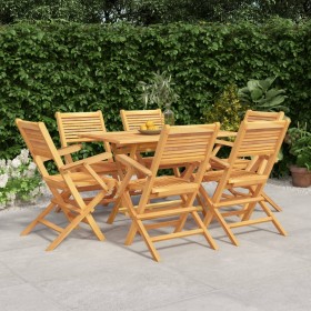 Garten-Essgruppe 7-teilig aus massivem Teakholz von vidaXL, Gartensets - Ref: Foro24-3155014, Preis: 555,92 €, Rabatt: %