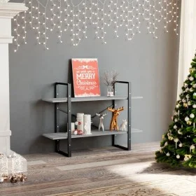 2-tier concrete gray plywood shelf 100x30x70cm by vidaXL, Bookcases and shelves - Ref: Foro24-806471, Price: 39,58 €, Discoun...