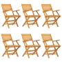 Juego de comedor de jardín 7 piezas madera maciza de teca