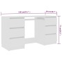 Weißer Sperrholzschreibtisch 140x50x77 cm von vidaXL, Schreibtische - Ref: Foro24-800810, Preis: 193,13 €, Rabatt: %