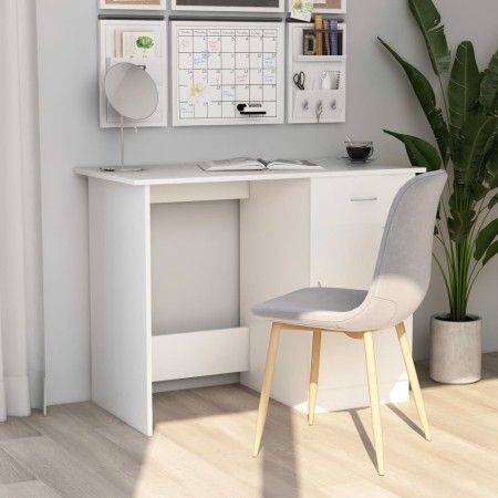 Weißer Sperrholzschreibtisch 100x50x76 cm von vidaXL, Schreibtische - Ref: Foro24-801080, Preis: 82,86 €, Rabatt: %