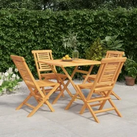 5-piece solid teak wood garden dining set by vidaXL, Garden sets - Ref: Foro24-3155034, Price: 415,11 €, Discount: %
