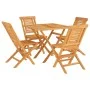5-teiliges Garten-Esszimmerset aus massivem Teakholz von vidaXL, Gartensets - Ref: Foro24-3155034, Preis: 415,09 €, Rabatt: %