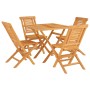 Juego de comedor para jardín 5 piezas madera maciza de teca de vidaXL, Conjuntos de jardín - Ref: Foro24-3155034, Precio: 421...