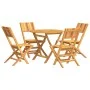 5-teiliges Garten-Esszimmerset aus massivem Teakholz von vidaXL, Gartensets - Ref: Foro24-3155020, Preis: 381,97 €, Rabatt: %