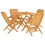 5-piece garden dining set solid teak wood by vidaXL, Garden sets - Ref: Foro24-3155037, Price: 404,79 €, Discount: %