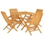 Juego de comedor para jardín 5 piezas madera maciza de teca de vidaXL, Conjuntos de jardín - Ref: Foro24-3155037, Precio: 402...