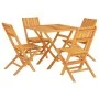 Juego de comedor para jardín 5 piezas madera maciza de teca de vidaXL, Conjuntos de jardín - Ref: Foro24-3155038, Precio: 360...