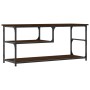 Mueble de TV contrachapada y acero marrón roble 103x38x46,5 cm de vidaXL, Muebles TV - Ref: Foro24-831827, Precio: 53,57 €, D...